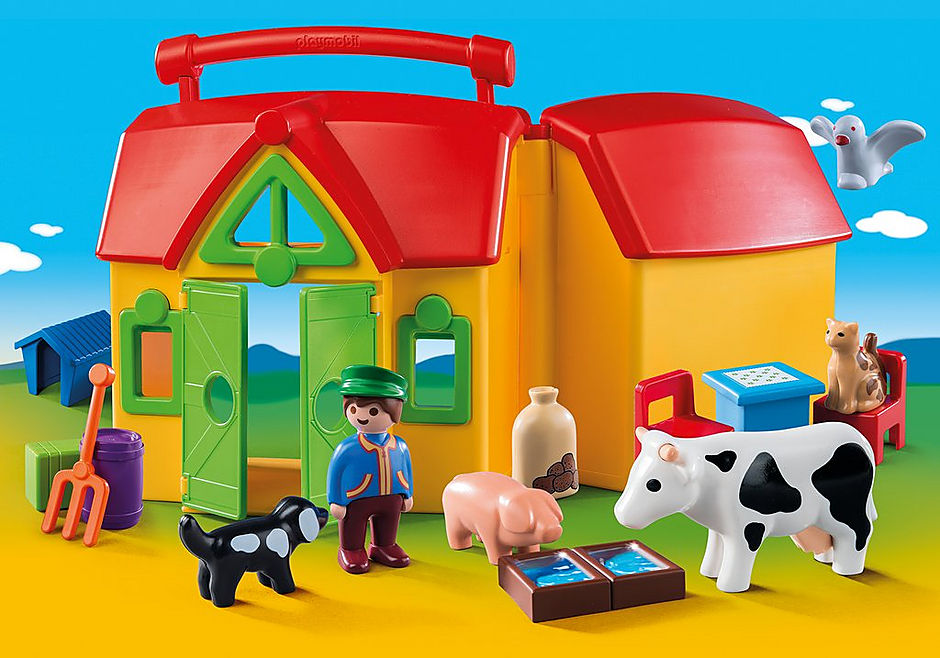 PLAYMOBIL 1 2 3 FERME TRANSPORTABLE AVEC ANIMAUX 6962 PLAYMOBIL 1 2 3